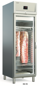 Frigider inox pentru maturare carne, dry-age, cu 1 usa de sticla, capacitate 645litri, putere 440W, 68x85x213cm