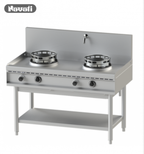 Masina de gatit tip wok, 2 arzatoare de 13kw, alimentare cu apa, 135 x 70 x 85/115 cm