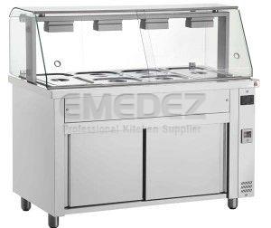 Bain Marie cu dulap cald si vitrina MIV714 GN 1/1 141x70x130