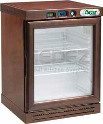 Frigider pentru vin cu sistem refrigerare static usa sticla nuc inchis 64x61x87