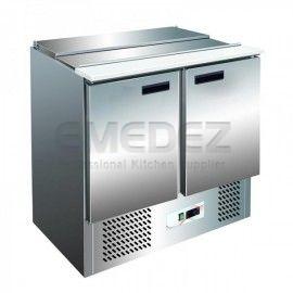 Saladeta refrigerata static blat polietilena  cu 2 usi 90.5x70x88