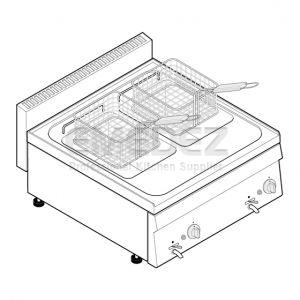 Friteuza gaz de banc 8+8lt - 70 x 65