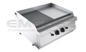 Gratar grill gaz de banc cu placa neteda si striata 80x73x30