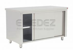 Masa de lucru inox  tip dulao cu usi glisante EGS714/A 139x70x92