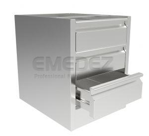 Unitate de lucru Inox cu 3 sertare 46x58x58