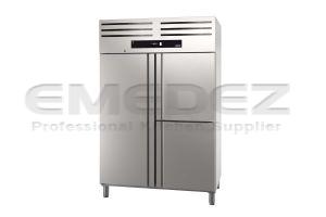 Congelator vertical profesional inox cu 1 usa mare si 2 usi 1/2 GREEN LINE 1400 litri 131.8x80x201.5cm