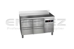 Masa de lucru inox cu refrigerare cu 4 sertare GREEN LINE ,149.2x60x85