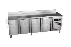 Masa de lucru inox refrigerata GREEN LINE 4 usi GN - 225x70x85CM