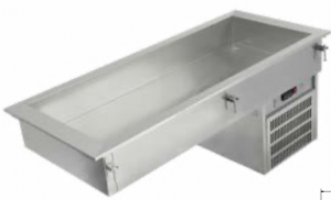 Vitrina servire cu bazin refrigerat model drop-in 4 gn 1/1,144x61x55.8cm R600a