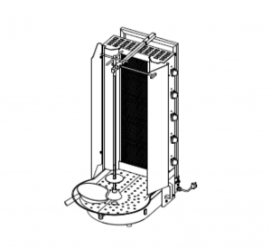 Aparat Kebap Gaz 5 arzatoare si Motor Jos 