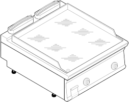 Fry-top / Gratar Electric cu placa neteda cromată, 7.8kw-400V, model de banc, 80x70x28cm