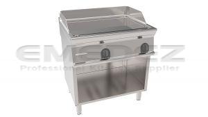 Fry-top / Gratar Electric cu placa neteda cromată, 7.8kw-400V, suport deschis inclus, 80x70x90cm