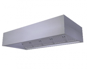 Hota inox cubica de perete cu filtre fără motor 300x97x50cm