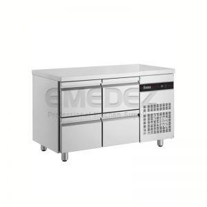 Masa inox refrigerată cu 4 sertare 1/2, 270litri, fara rebord, 134.5x70x87cm