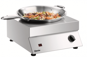 Plita profesionala electrică cu inducție pentru wok cu geam ceramic EuroKera, 3.5kw 230V, 40x45.5x18cm