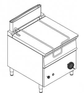 Tigaie basculanta gaz, cuva inox, capacitate 80litri, putere calorică 20kw, 80x90x90cm