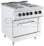 Masina de gatit electrica 4 plite PATRATE si cuptor, 16.4KW,  80x73x90