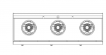 Masina de gatit tip wok, 3 arzatoare de 13kw, alimentare cu apa, 200 x 70 x 85/115 cm