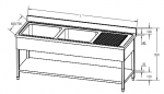 Spalator inox cu 2 cuve, 1 polița inferioară, dimensiune cuve 40x50x25cm, 160x70x85cm