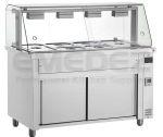 Bain Marie cu dulap cald si vitrina MIV714 GN 1/1 141x70x130