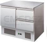 Saladeta refrigerata static blat inox 1 usa + 2 sertare 90x70x87