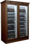 Frigider pentru vin cu sistem refrigerare static usa sticla nuc deschis 128x61x186