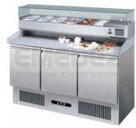 Masa de lucru pizza refrigerata static GN 1/1 cu 3 usi 140x70x103