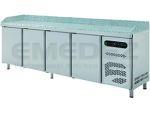 Masa preparare pizza inox refrigerata 4 usi 7x GN container blat granit 684 litri 306.7x80x85