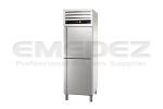 Frigider vertical profesional inox  cu 2 usi 1/2,clasa C 700 litri 65.3x84.2x204cm