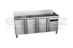 Masa de lucru inox cu refrigerare GREEN LINE 3 usi, 201.7x60x85cm