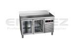 Masa de lucru inox frigorifica cu 2 usi de sticla 274 litri 134.2x70x85cm