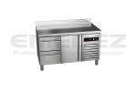 Masa de lucru inox  refrigerare cu 1 usa si 2 sertare GREEN LINE,149.2x60x85cm