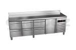 Masa de lucru inox refrigerata 1 usa si 6 sertare 615 litri 224.2x70x85