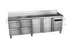 Masa de lucru inox refrigerata 2 usi si 4 sertare 615 litri 224.2x70x85