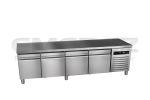 Masa de lucru suport inox refrigerata 4 sertare GREEN LINE 224.2x70x58.4CM