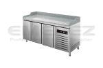 Masa preparare pizza inox frigorifica 3 usi cu blat granit  201.7x80x85cm