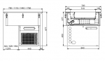 Vitrina servire salatbar cu bazin racire ventilata model incorporabil 2 gn 1/1 79x72x67.7cm