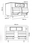 Magazie/Cuva depozitare gheata 1068kg ICEMATIC model UD1000 182.8x146.8x129.2cm