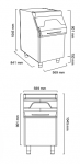 Magazie/Cuva  depozitare gheata 129kg ICEMATIC model D105 56.9x84.1x104.5cm