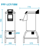 Masina profesionala de curatat cartofi 18kg/cuva 220kg/h monofazata model PPF18M FIMAR