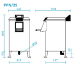 Masina profesionala de curatat cartofi 25kg/cuva 450kg/h trifazata model PPN25M FIMAR