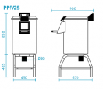 Masina profesionala de curatat cartofi 25kg/cuva 450kg/h trifazata model PPF25M FIMAR