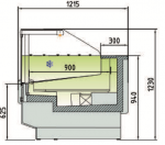 Vitrina modulara expunere pentru supermarket cu geam drept 202.5x121.5x123cm