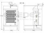 Aparat kebap shaorma electric cu 3 rezistente si motor sus, capacitate 15kg, Potis model E1S