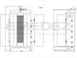 Aparat kebap shaorma gaz cu 5 arzatoare si motor sus, capacitate 120kg, Potis