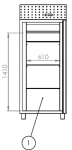 Congelator profesional inox cu 1 usa 855litri, Capacitate 42 Tavi patiserie 60x40cm, 85x102x205cm