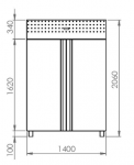 Frigider vertical inox profesional, cu 2 uși, 1400lt, 140x78x206cm