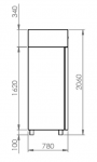 Frigider vertical inox profesional, cu 2 uși, 1400lt, 140x78x206cm