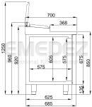 Masa Frigorifica de Preparare Makeup 4 usi - 233 x 70 x 97 cm