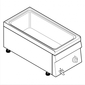 Bain-Marie electric de banc GN 1/1 35x60x28 cm